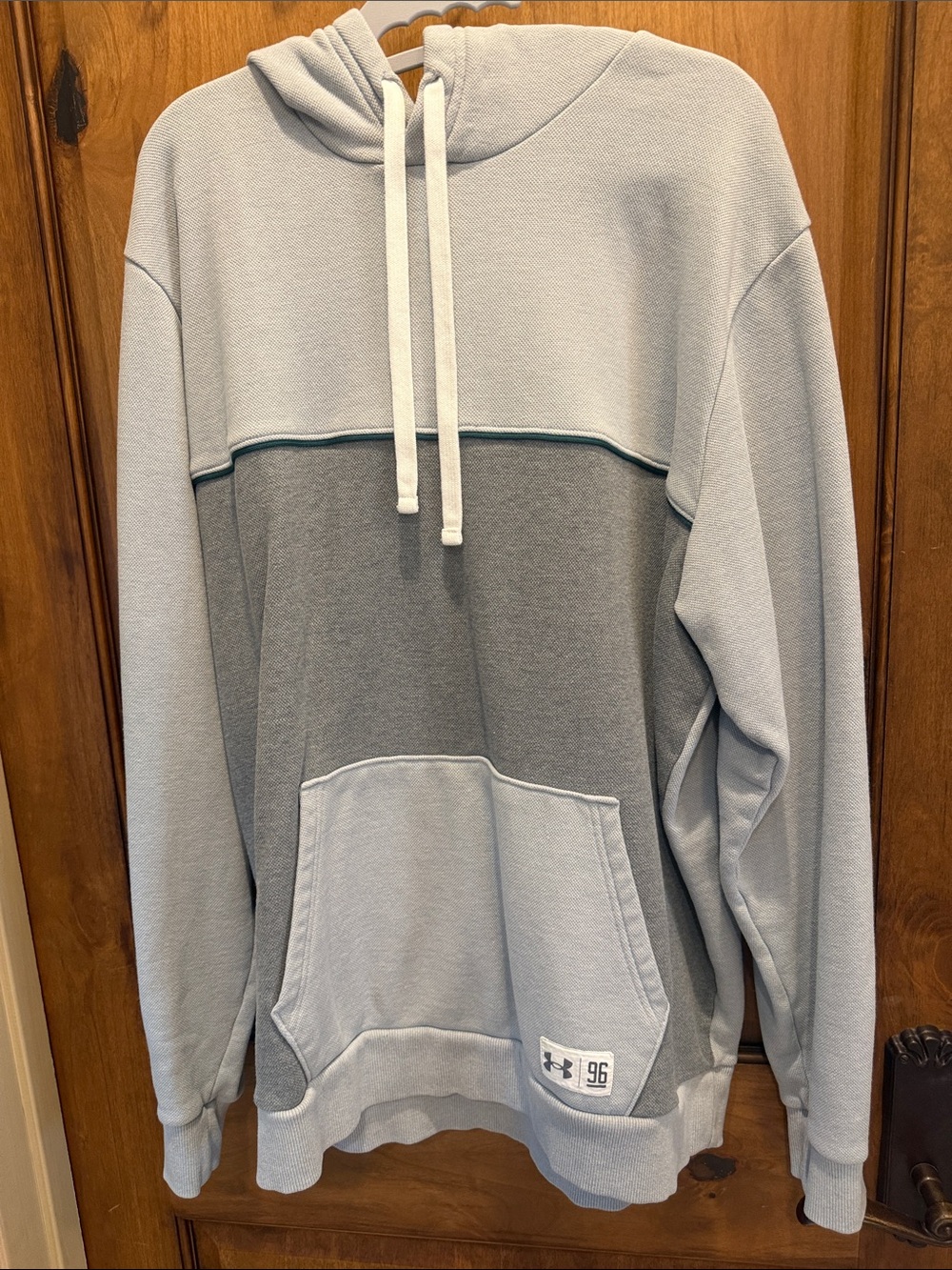 Under Armour Light Grey and Charcoal Colorblock Pullover Hoodie
